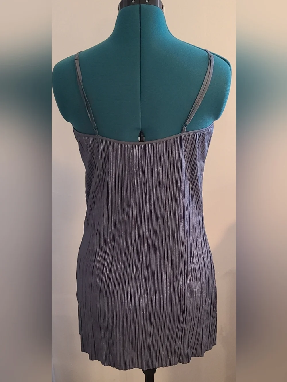 Victoria's Secret Vintage Metallic Pleated Slip Dress, Small - Picture 3 of 7